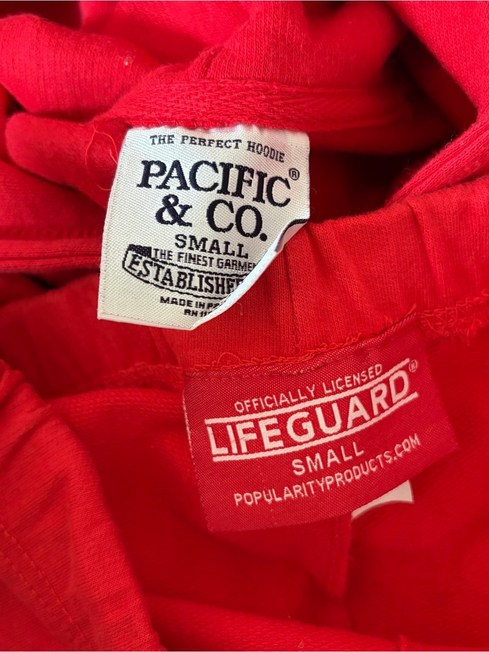 Red Life-Guard Apparel Ocean City Maryland Hoodie & Shorts Set Girls Kids Small - Picture 5 of 9
